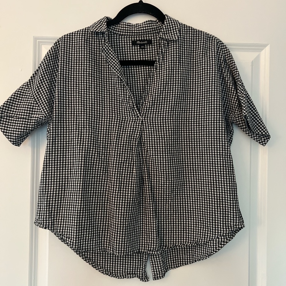 Gingham Top with Collar Detail and Buttons on Back from Madewell in XXS